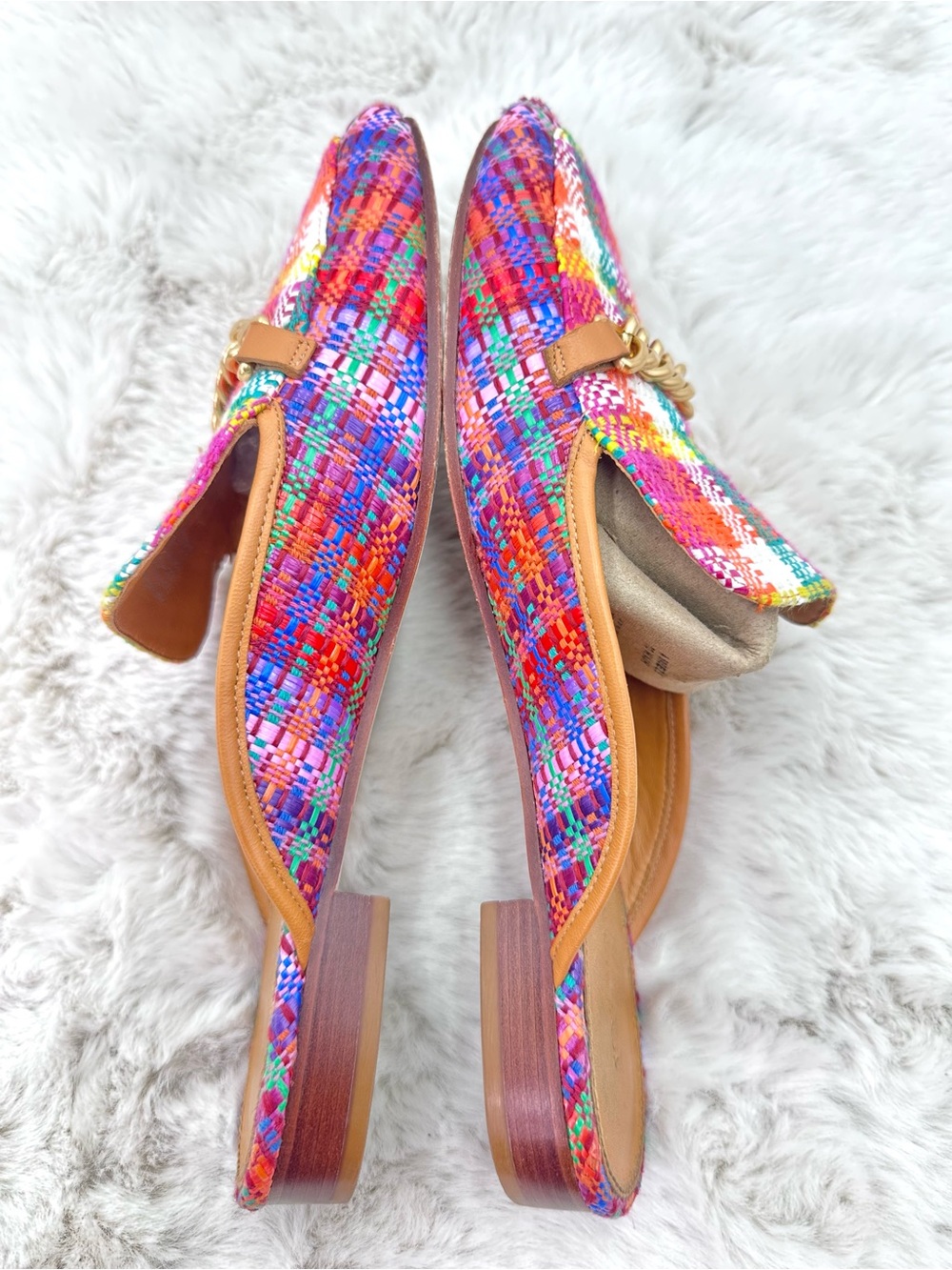 Tory Burch Mini Benton Loafer Slide Mule Flats Multicolor Charm Size 11 - Picture 8 of 11